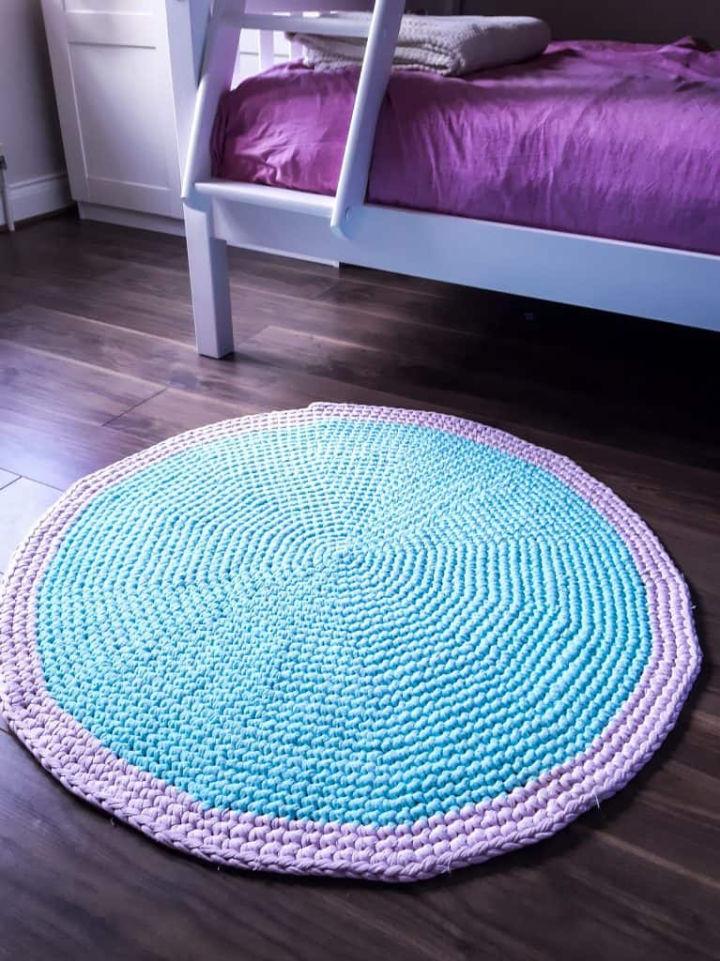 Round Crochet Rug With T shirt Yarn Free Pattern