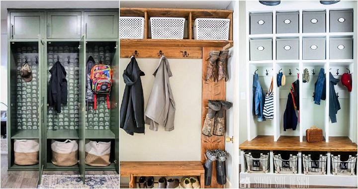 DIY mudroom lockers