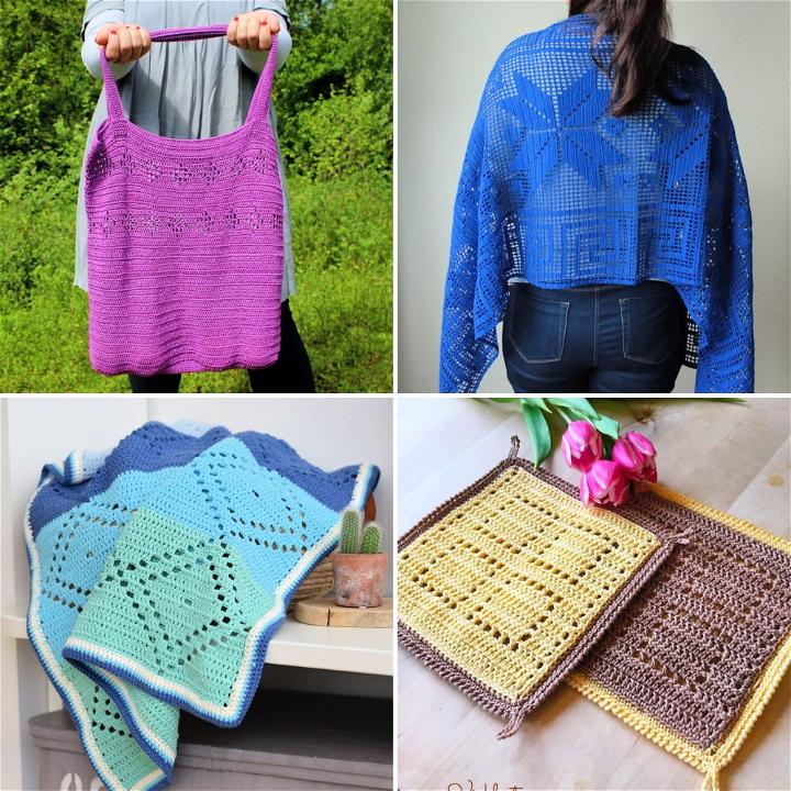 25 easy and free filet crochet patterns for beginners