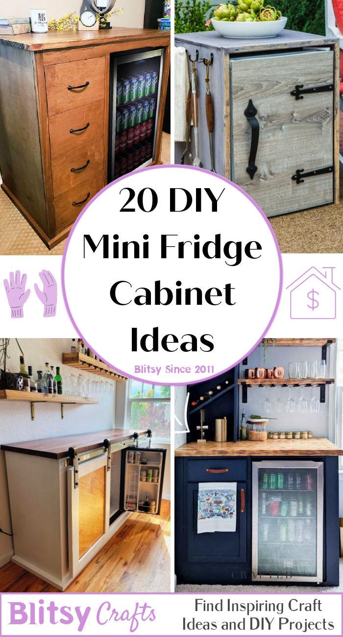 diy mini fridge cabinets