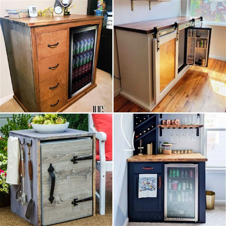 mini fridge cabinet ideas