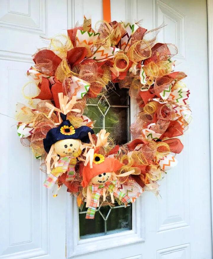 DIY Mesh Wreath for Fall