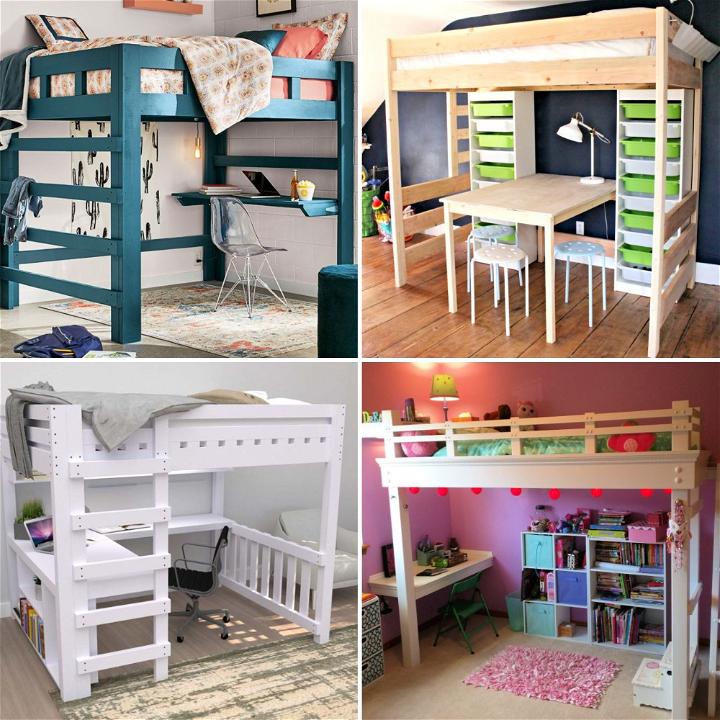 diy loft bed with desk