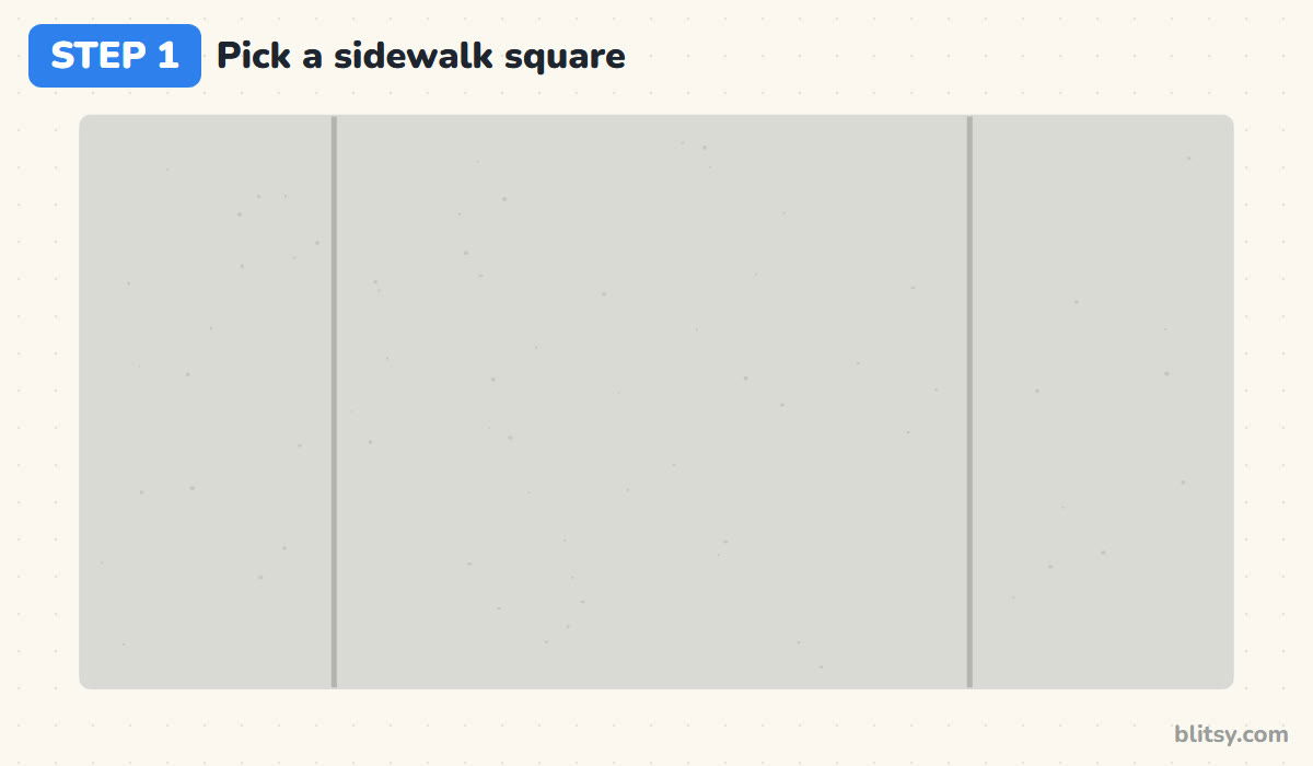 How to do chalk art step by step step 1 - choose a safe, shady square