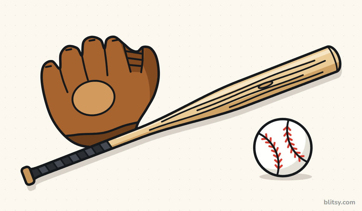 How to draw a baseball bat step by step - finished drawing