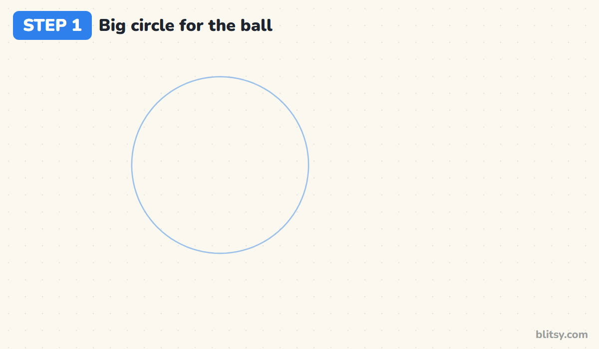 How to draw a basketball step by step step 1 - draw a big circle for the ball