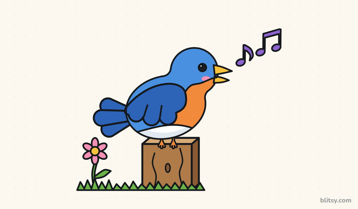 How to draw a bird step by step - finished drawing