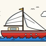 How to Draw a Boat Step by Step (Easy Sailboat for Kids)