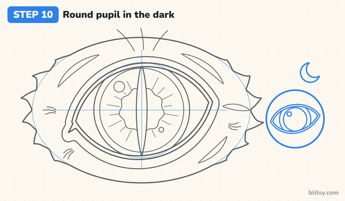How to draw a cat eye step by step step 10 - draw the round pupil for the dark