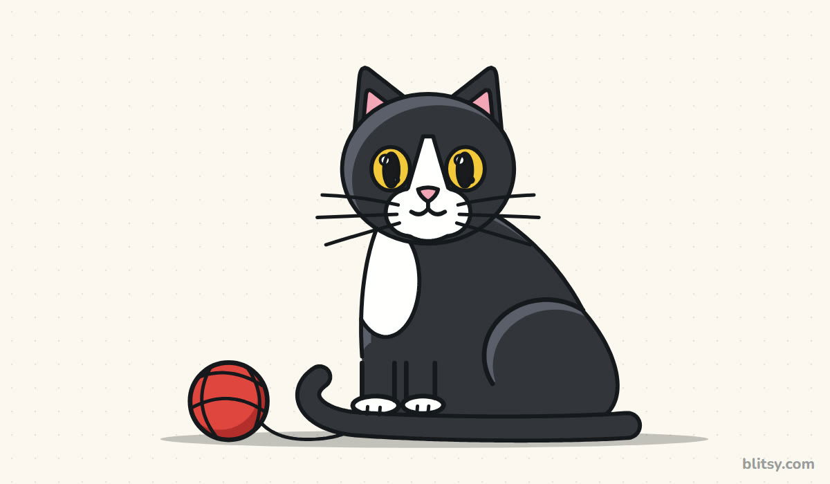 How to draw a cat step by step - finished drawing