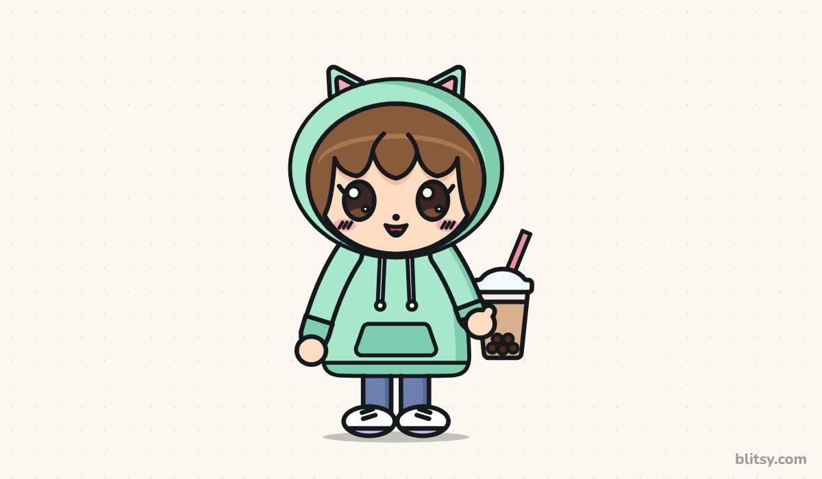 How to draw a chibi step by step - finished drawing