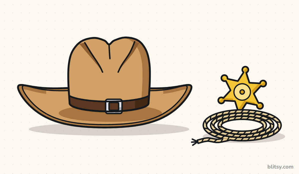 How to draw a cowboy hat step by step - finished drawing
