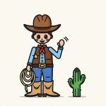 How to Draw a Cowboy Step by Step (Easy Cartoon Kid)