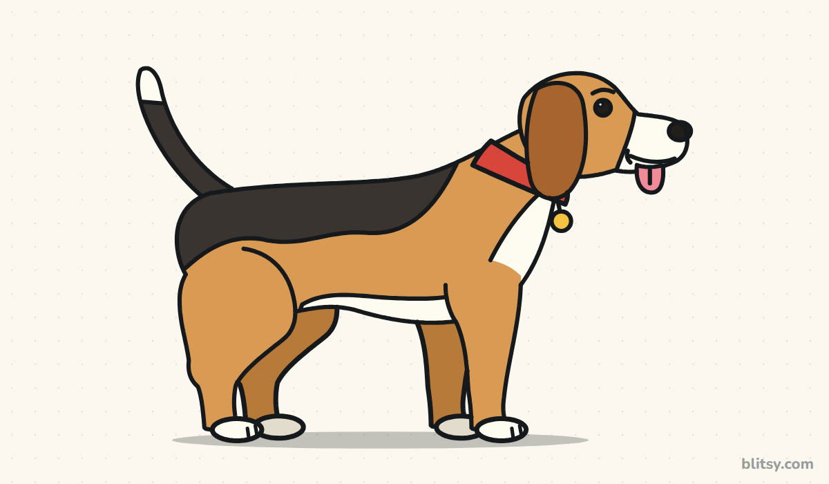 How to draw a dog step by step - finished drawing