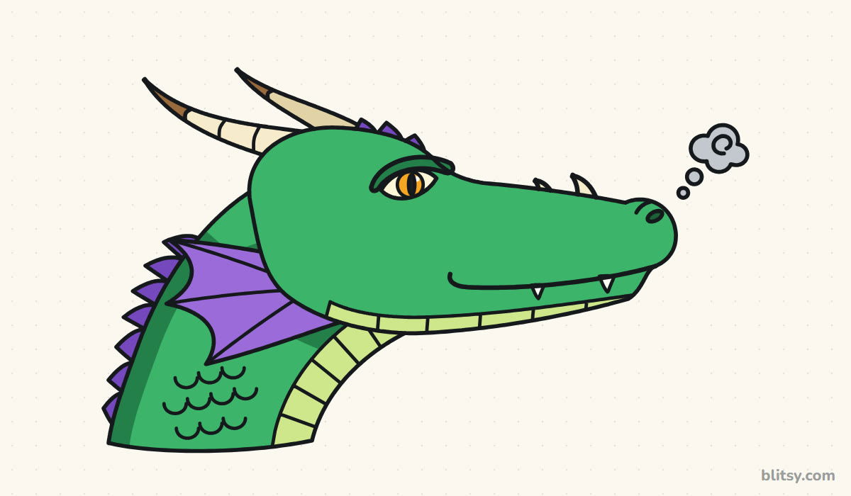 How to draw a dragon head step by step - finished drawing