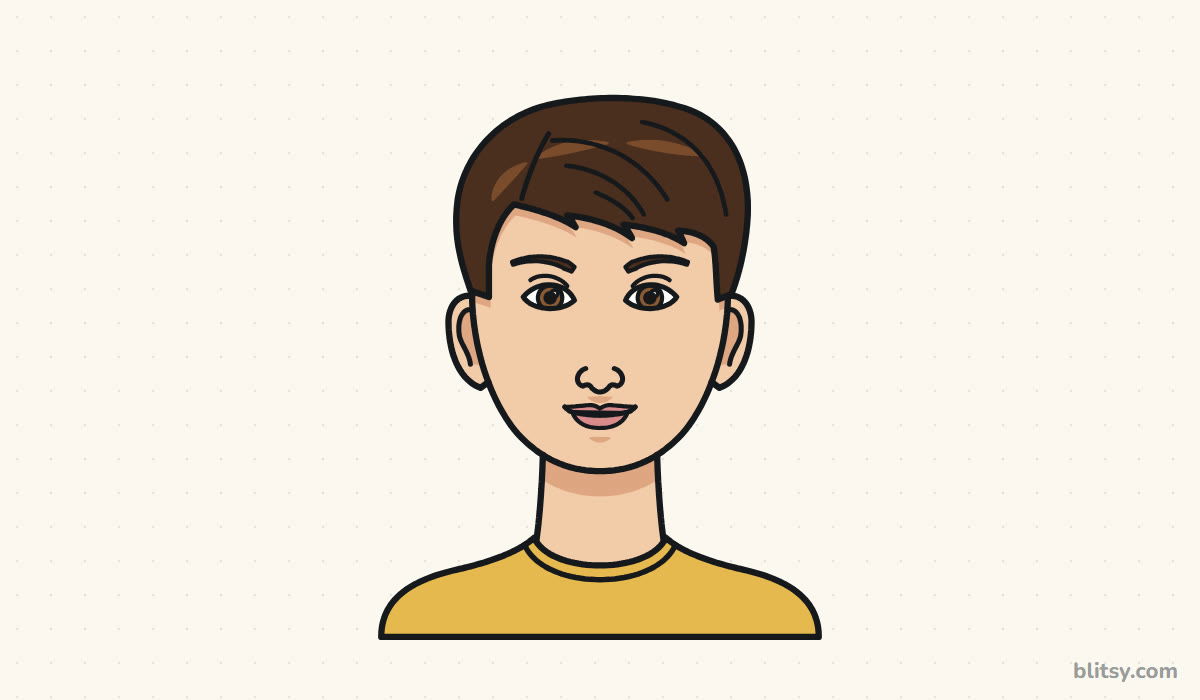 How to draw a face step by step - finished drawing