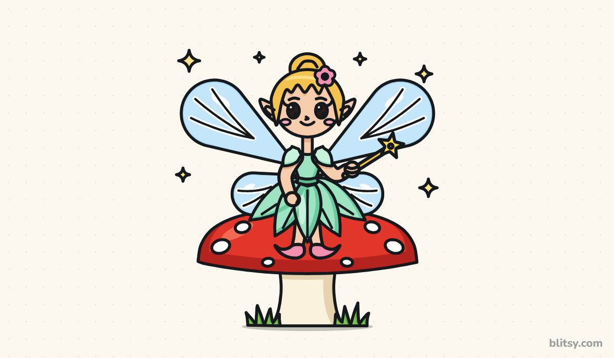 How to draw a fairy step by step - finished drawing