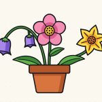 How to Draw a Flower Step by Step (Easy Potted Bouquet)