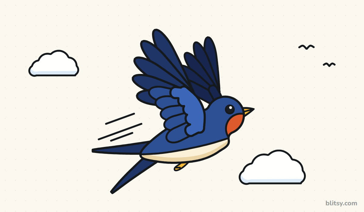 How to draw a flying bird step by step - finished drawing