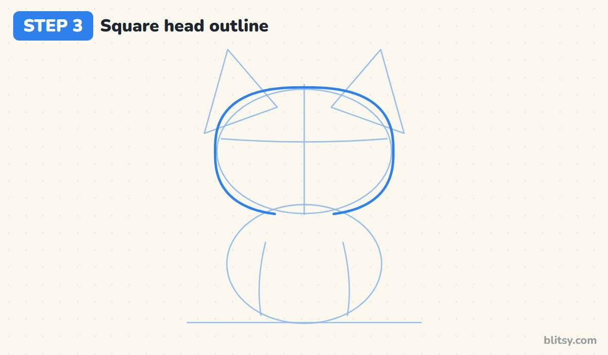How to draw a french bulldog step by step step 3 - outline a square-shaped head