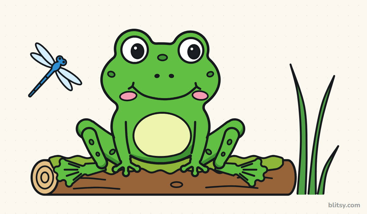 How to draw a frog step by step - finished drawing