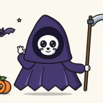 How to Draw a Grim Reaper Step by Step (Cute Halloween)