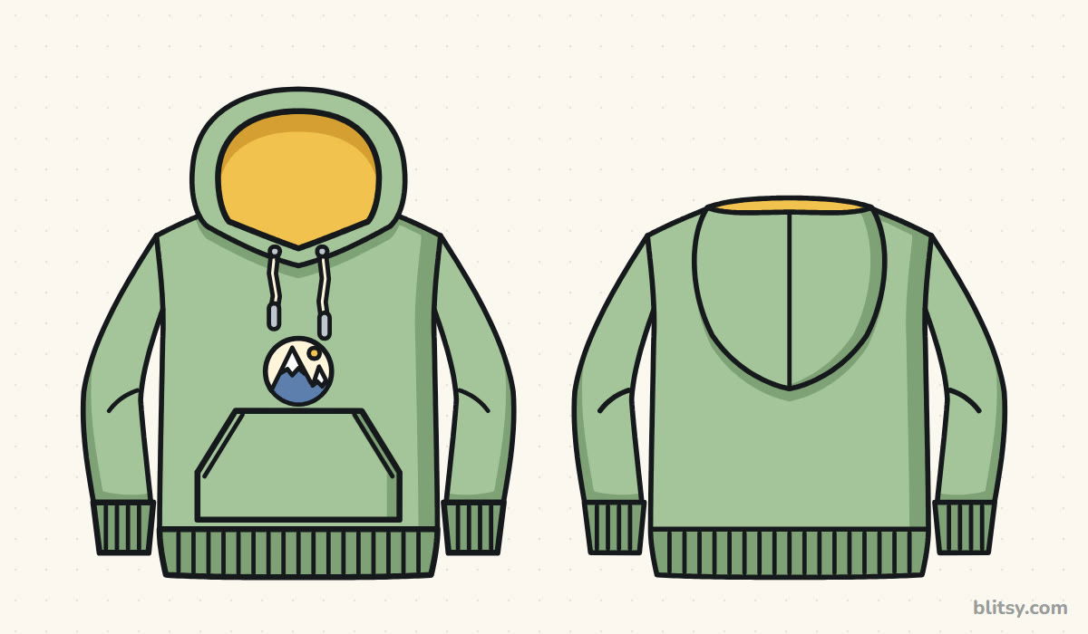 How to draw a hoodie step by step - finished drawing