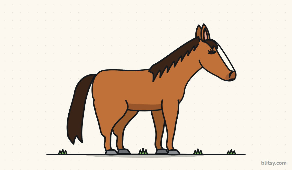 How to draw a horse step by step - finished drawing