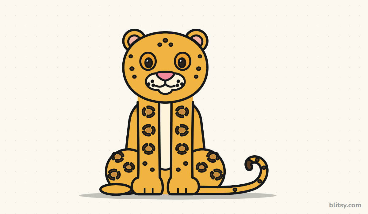 How to draw a leopard step by step - finished drawing