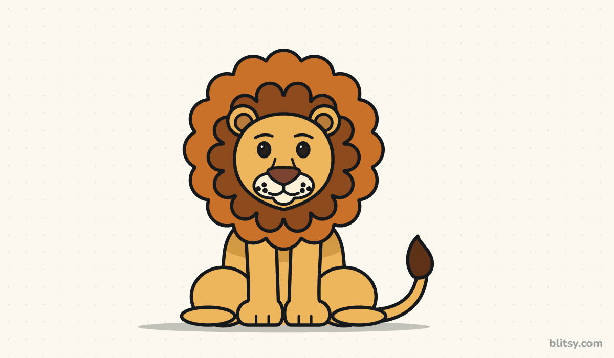 How to draw a lion step by step - finished drawing