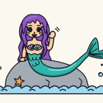 How to Draw a Mermaid Step by Step (Easy Cartoon for Kids)