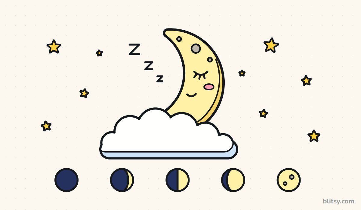 How to draw a moon step by step - finished drawing