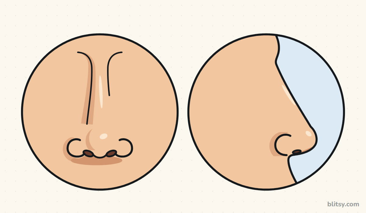 How to draw a nose step by step - finished drawing