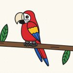 How to Draw a Parrot Step by Step (Easy Scarlet Macaw)