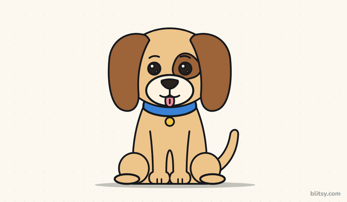 How to draw a puppy step by step - finished drawing