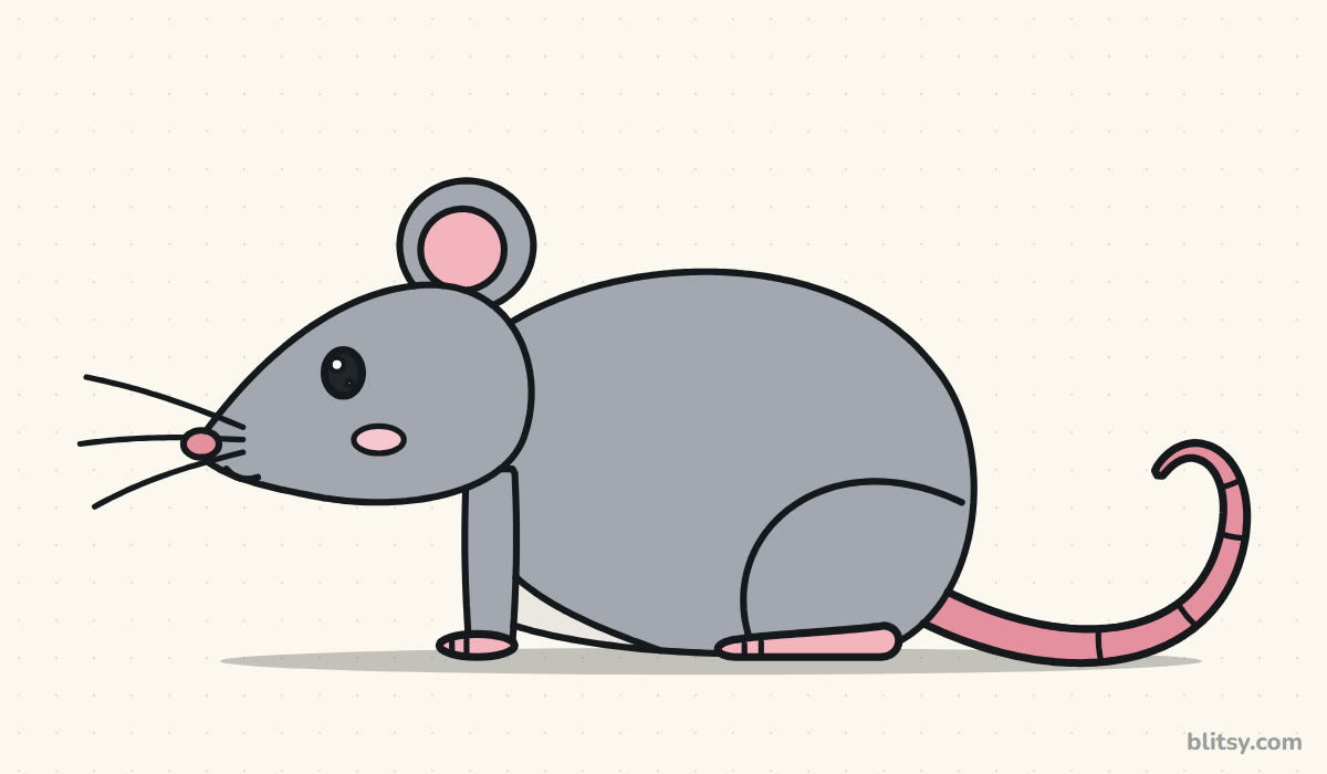How to draw a rat step by step - finished drawing