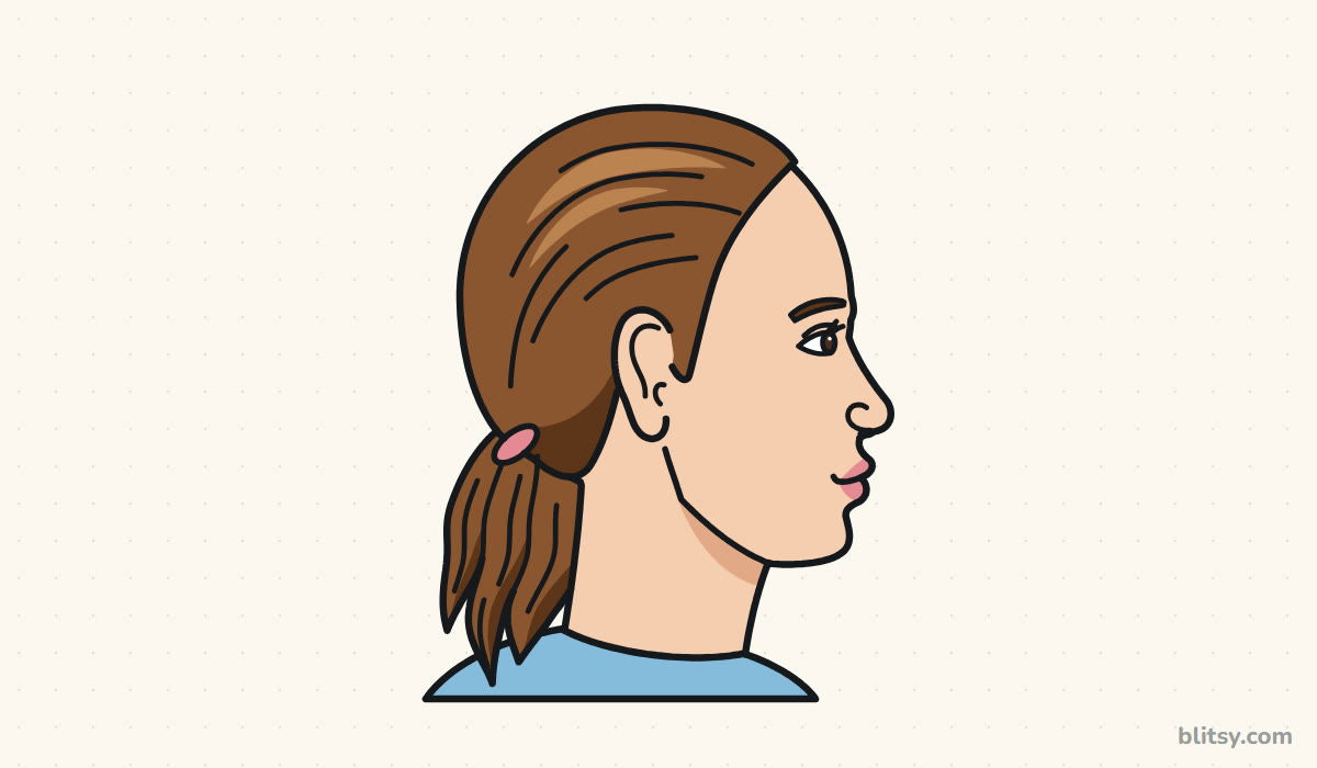 How to draw a side profile step by step - finished drawing