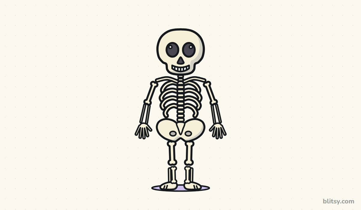 How to draw a skeleton step by step - finished drawing