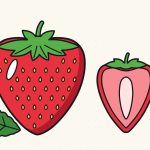 How to Draw a Strawberry Step by Step (Whole Berry + Cut Half)