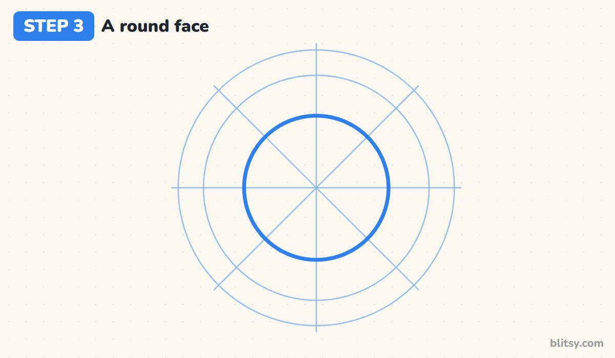 How to draw a sun step by step step 3 - trace the round face
