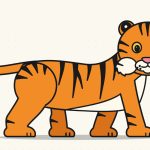 How to Draw a Tiger Step by Step (Easy Walking Pose)