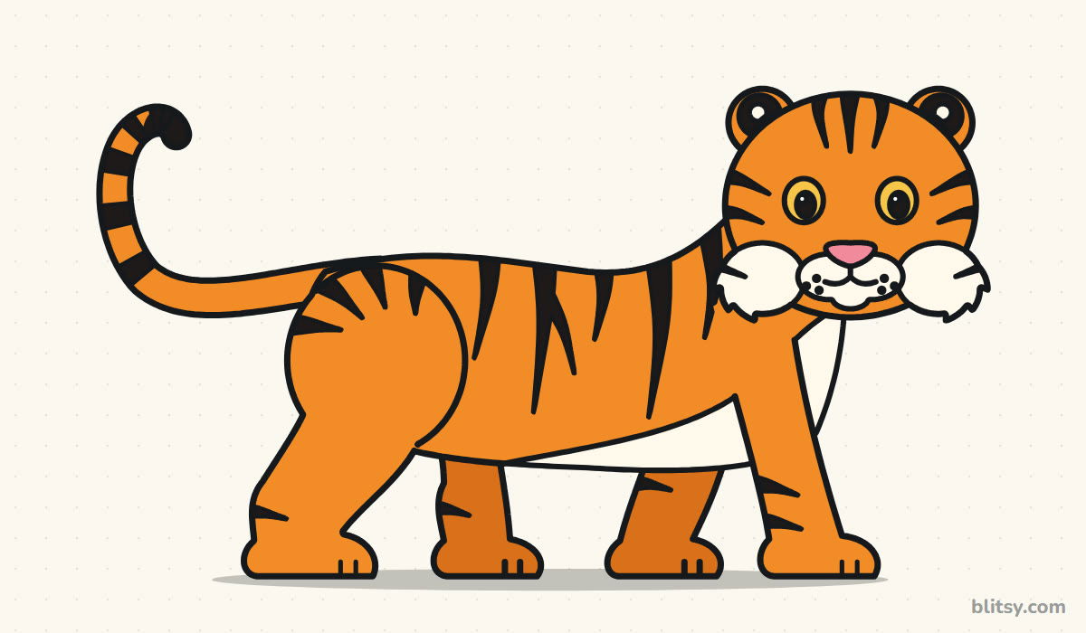 How to draw a tiger step by step - finished drawing
