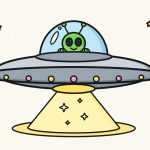 How to Draw a UFO Step by Step (Cute Alien Saucer)