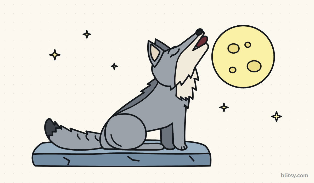How to draw a wolf step by step - finished drawing