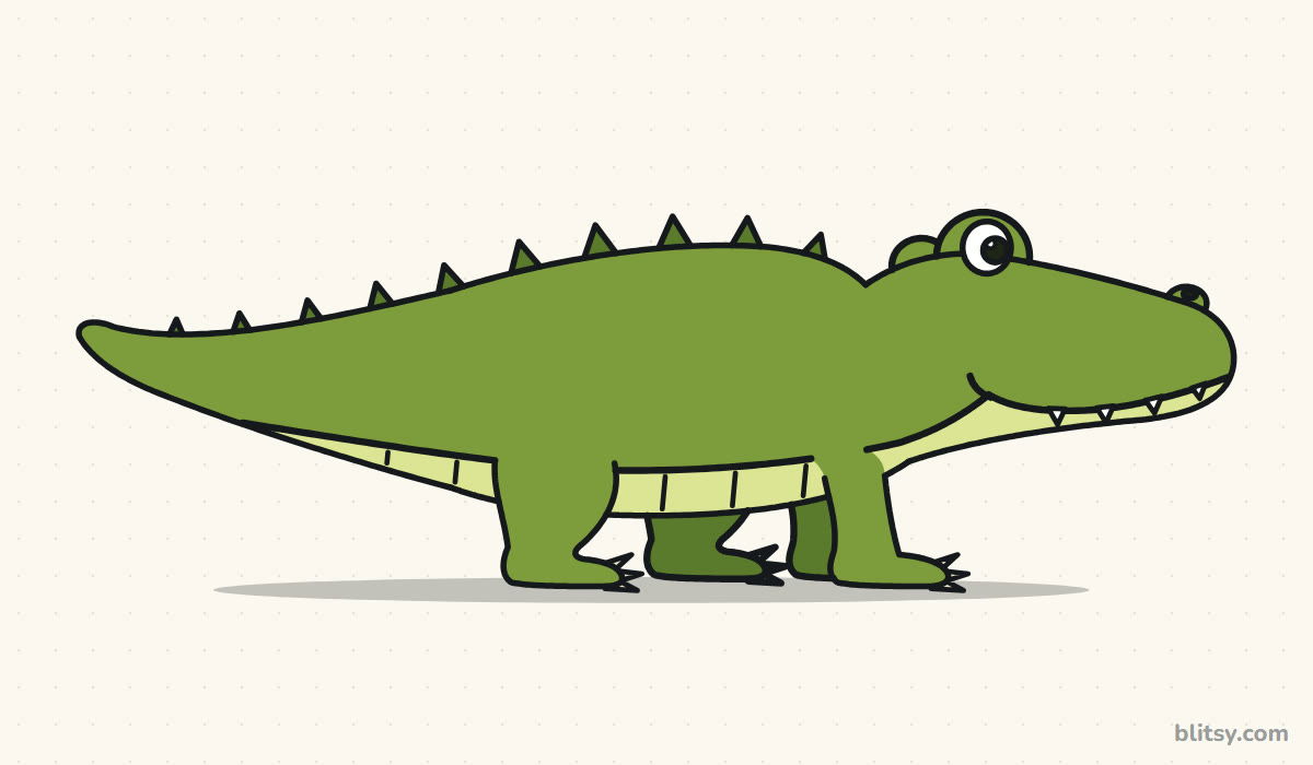 How to draw an alligator step by step - finished drawing