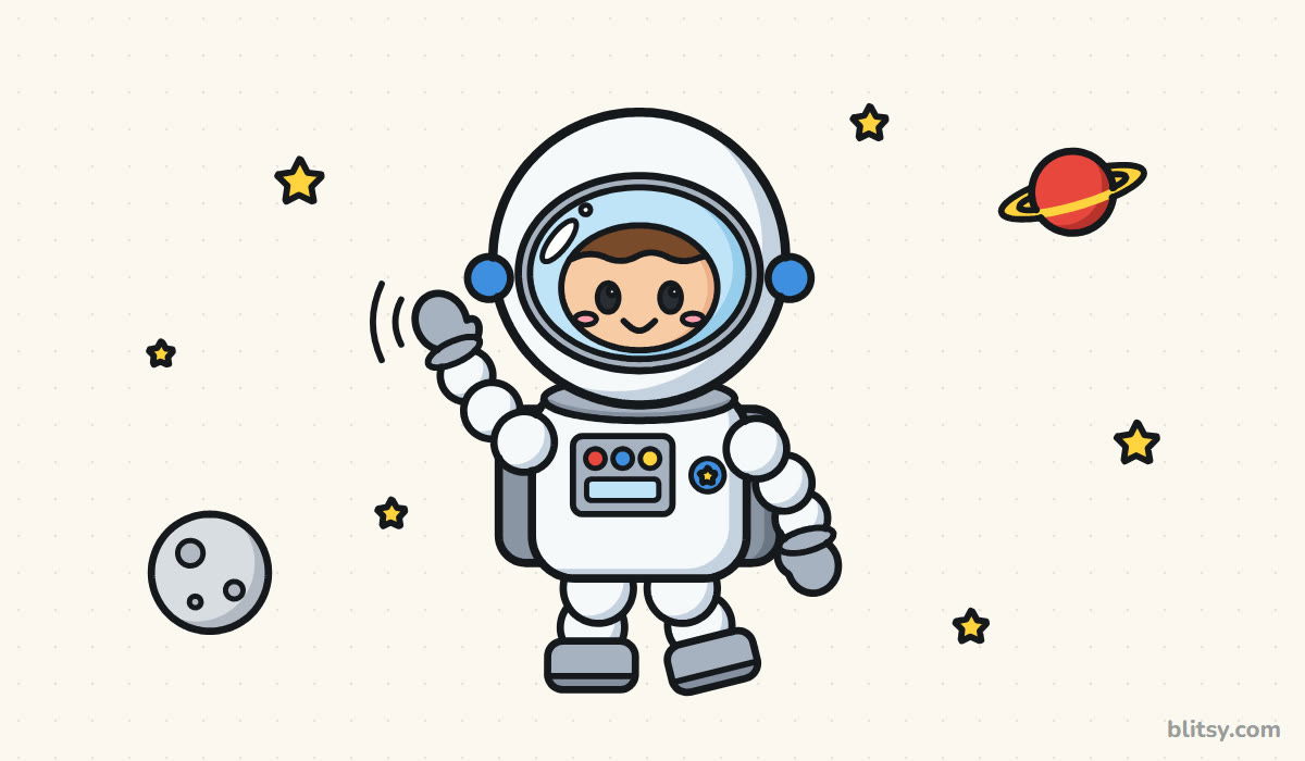 How to draw an astronaut step by step - finished drawing