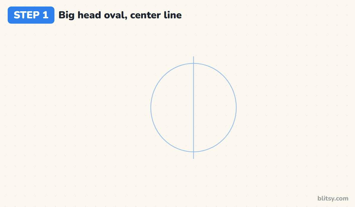 How to draw ariana grande step by step step 1 - sketch a big head circle and a center line