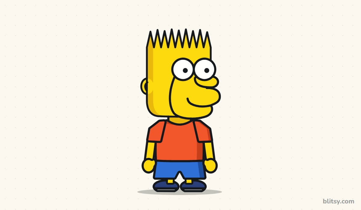 How to draw bart simpson step by step - finished drawing