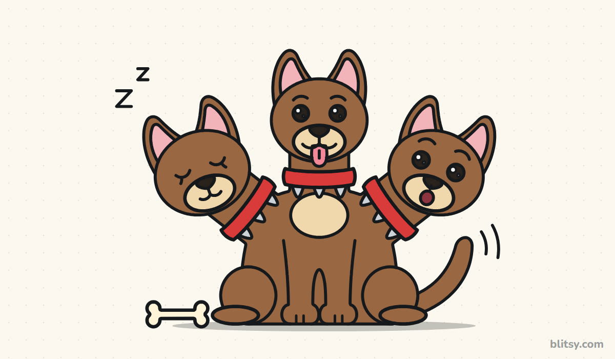 How to draw cerberus step by step - finished drawing