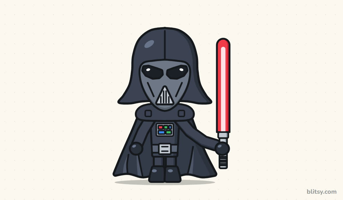 How to draw darth vader step by step - finished drawing
